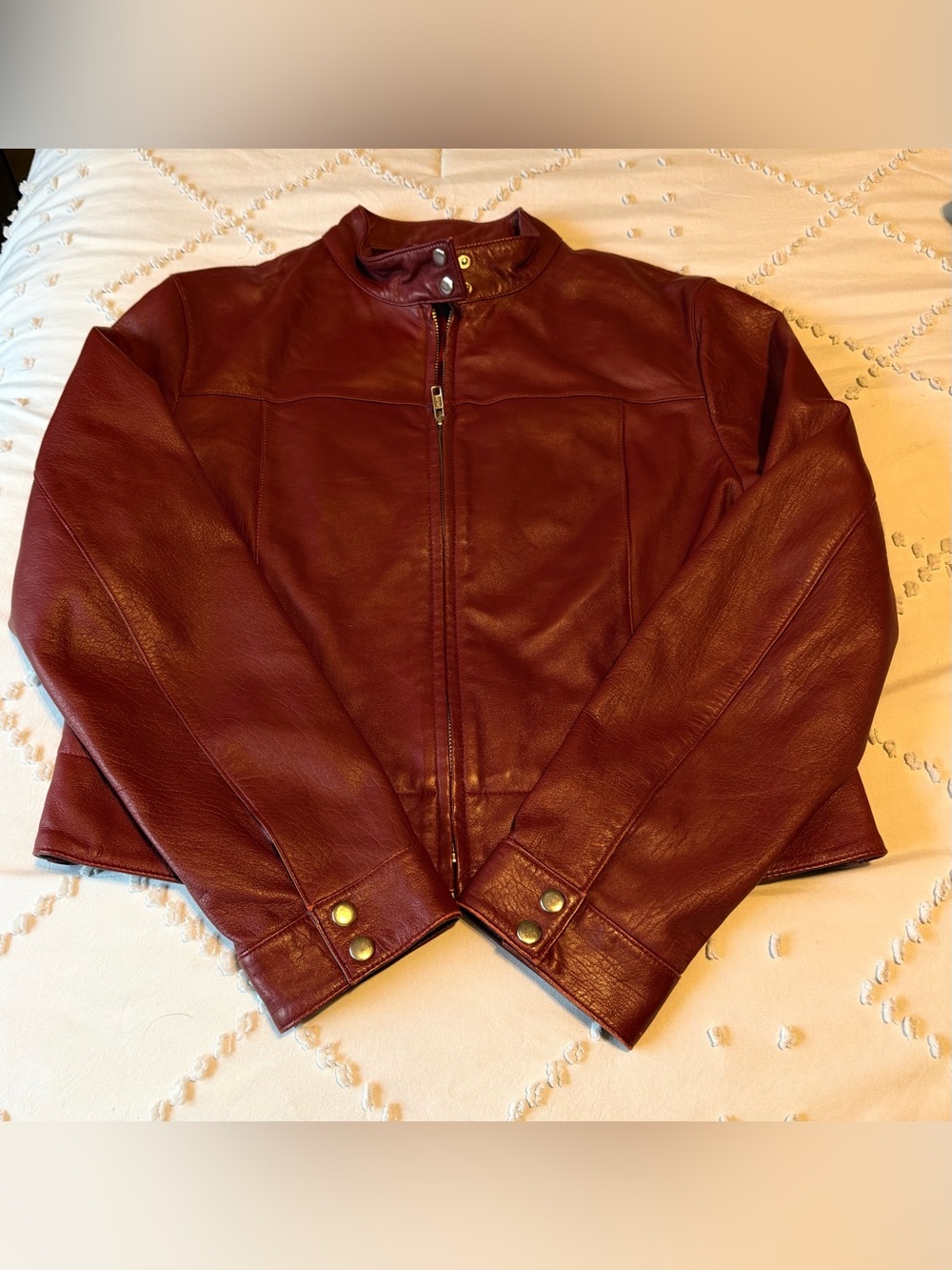 🔥 GORGEOUS VINTAGE MIXIT BURGUNDY 100% LAMBSKIN LEATHER JACKET 🔥